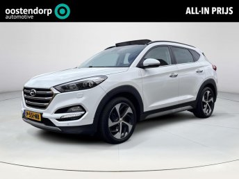 Hyundai Tucson 1.6 T-GDi Premium 4WD | 1.600kg trekgewicht! | Trekhaak | Stoel en stuurverwarming | Dodehoekdetectie | achterbankverwarming | Elektrische achterklep | occasion 2017